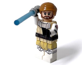 Obi-Wan Kenobi, Guerra de los Clones, Minifigura personalizada de Star Wars, Maestro Jedi, El Ataque de los Clones, 212.º Batallón de Ataque, General Jedi, El Negociador