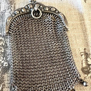 French Antique Silver Coin Purse