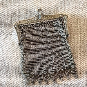 French Antique Silver Coin Purse