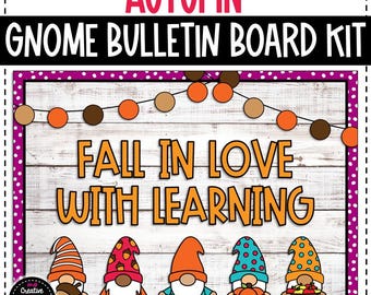 Tablón de anuncios de gnomos otoñales - Decoración del aula