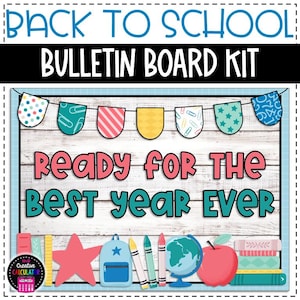 Back to School Pastel School Supplies Bulletin Board or Door Decor - Back to School Bulletin Board - Classroom Decor