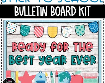 Welcome Back School Supplies Bulletin Board or Door Decor - Back to ...