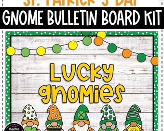 Tablón de anuncios o decoración para puerta con gnomos del Día de San Patricio - Tablón de anuncios del Día de San Patricio - Decoración del aula