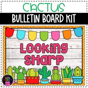 Cactus Plants Bulletin Board or Door Decor - Back to School Bulletin Board - Classroom Decor
