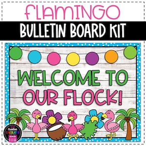 Flamingo Summer Bulletin Board or Door Decor - Back to School Bulletin Board - Classroom Decor
