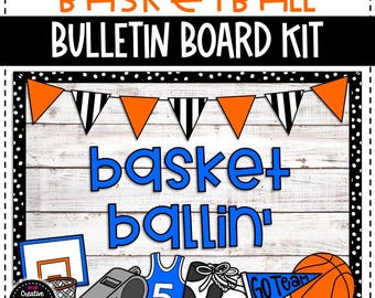 Tablón de anuncios de baloncesto o decoración para puertas - Decoración del aula - Tablón de anuncios deportivo