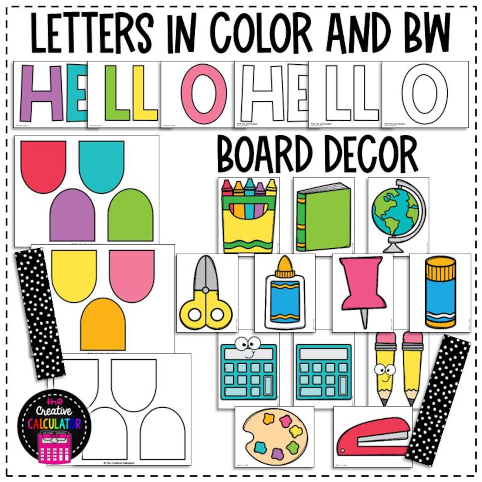 Welcome Back School Supplies Bulletin Board or Door Decor - Back to ...