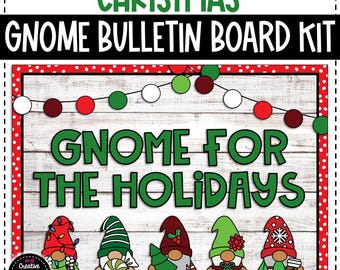 Gnomos navideños para decorar puertas o tablones de anuncios de invierno - Decoración de aulas