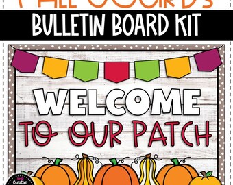 Tablón de anuncios de otoño con diseño de calabazas - Decoración del aula