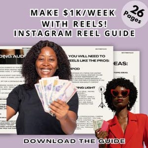 Instagram Reels Guide | Make 1K/Week | 26-Page Digital Download