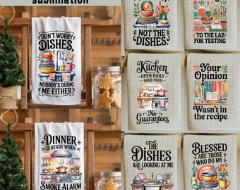 13+ Kitchen Towel Sublimation PNG Bundle, Funny Kitchen Towel PNG, Funny Kitchen , Baking , Funny Kitchen Quotes