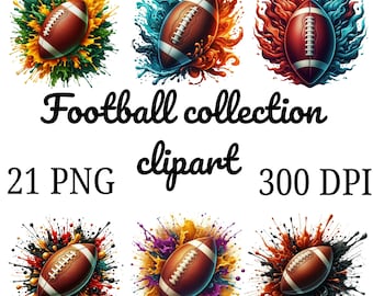 水彩サッカークリップアート：21 PNGバンドル、商用利用可能（デジタルダウンロード）