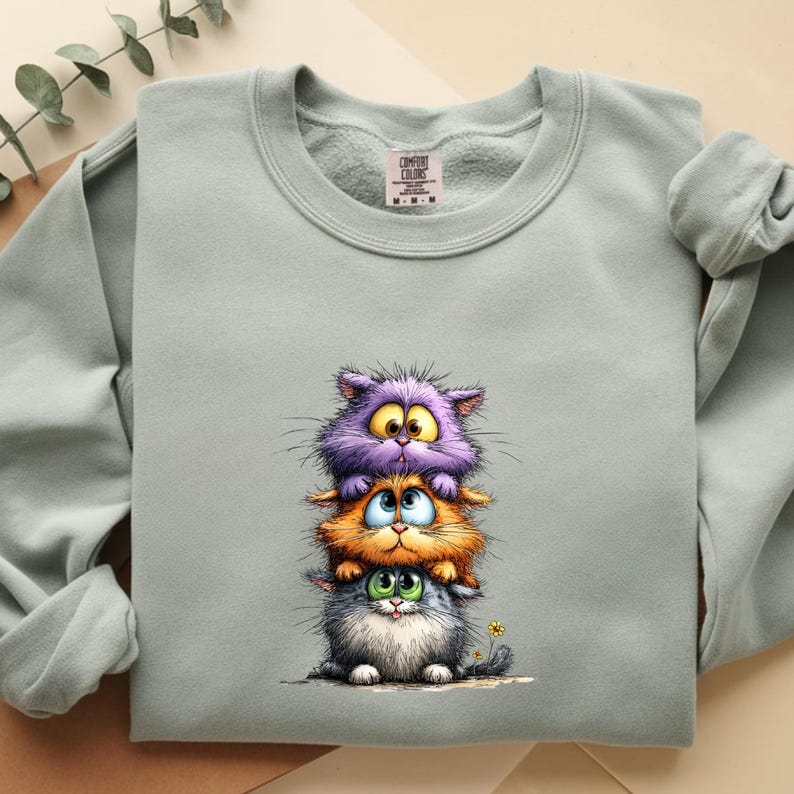 Funny Quirky Cats PNG Bundle | Cute Cartoon Cat Clipart | Whimsical Cat ...