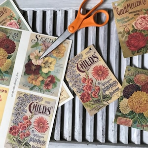 DRUCKBARE Frühlingssamen-Pakete Banner | Wimpelkette im Frühling | Frühling Dekor | Seed Päckchen | Ostern | Sofort Download