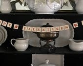 PRINTABLE Tiny Happy Valentines Day Banner | Be Mine Swag, Valentine's Day Bunting, Kitchen Decor, Mantel Decorations