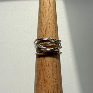 Sterling Silver 4 interlinking ring bands - UK Size M