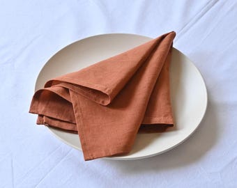 Terracotta Cotton Napkins, Set of 100, Soft Fabric Table Decor
