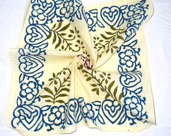 Natural Block print bandanas Bohemian Style Cotton Neck Scarf Cotton Neckerchief