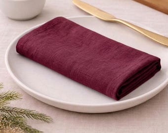 100 stuks ontharde katoenen servetten bordeaux, katoenen servetten voor bruiloft servetten pure zachte keukenservet pure bordeaux katoenen stoffen servetten