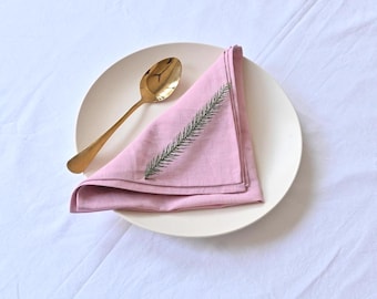 Dusty Pink Cotton Napkins – Stonewashed Cloth, Wedding Table Decor