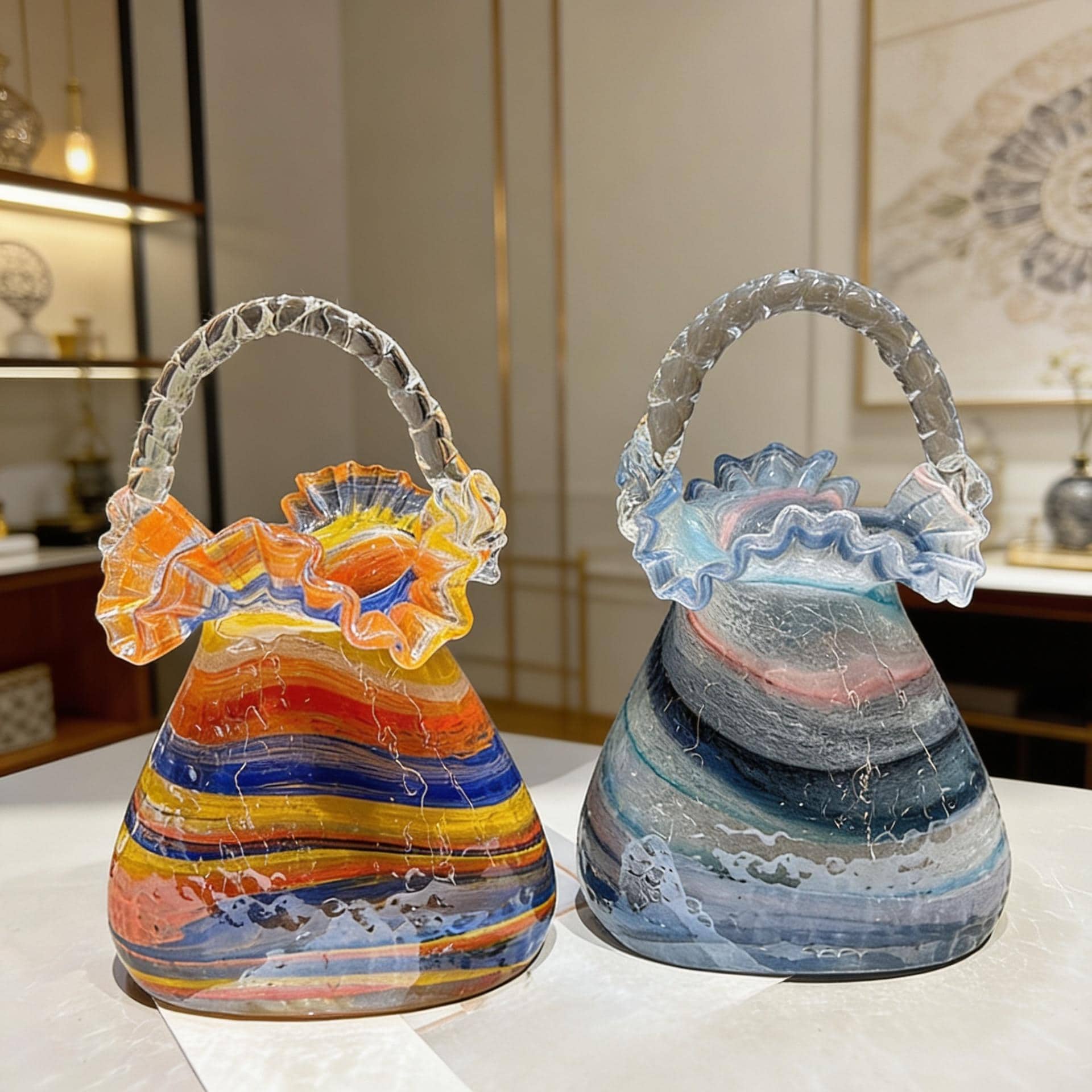 Glass purse vase - Etsy 日本