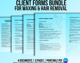 Professionelle Kundenformulare für Waxing & Haarentfernung | Canva-Vorlage