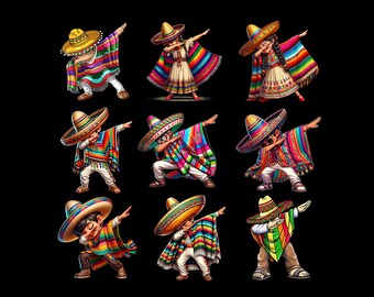 Cinco De Mayo Png Bundle, Mexican Dab Dabbing, Poncho Cinco De Mayo Mexican Fiesta Party, Cinco De Mayo 2026