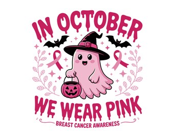 Breast Cancer Awareness PNG SVG: Retro Pink Ribbon Design (Digital Download