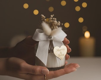 Gepersonaliseerde geurkaars cadeau, bruiloft gunst kaarsen, verlovingsgunst, cadeau voor gast, huwelijkscadeau, vrijgezellenfeest gunst, huwelijkskaars