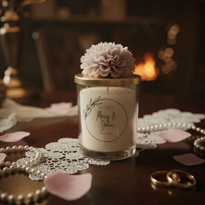 Luxury Wedding Candle Favors, Elegant Candle in glass, Wedding Favor for Guest, Candle in Glass for Wedding Favor, Bridal Shower Favors