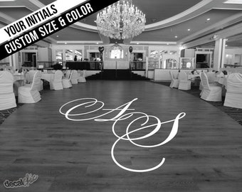 Custom Wedding Dance Floor Decal ~ Personalized Initials ~ Letters ~ Bride and Groom ~ Monogram ~ SAFE for FLOORS ~ Custom Size and Color