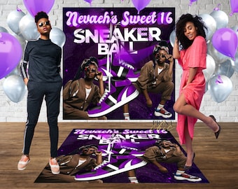 Custom Photo SNEAKER BALL Floor Decal | Backdrop | Banner | Removable | Vinyl | Birthday Party | Free Shipping USA