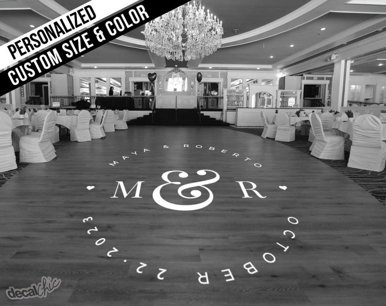Custom Wedding Dance Floor Decal Personalized Names of Bride Etsy