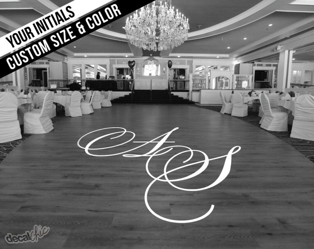 Custom Wedding Dance Floor Decal Personalized Initials Letters Bride