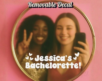 Personalized Bachelorette Mirror Decal: Custom Vinyl Name Sticker
