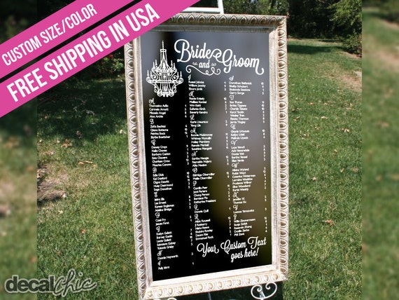 Mirror Seating Chart Decal