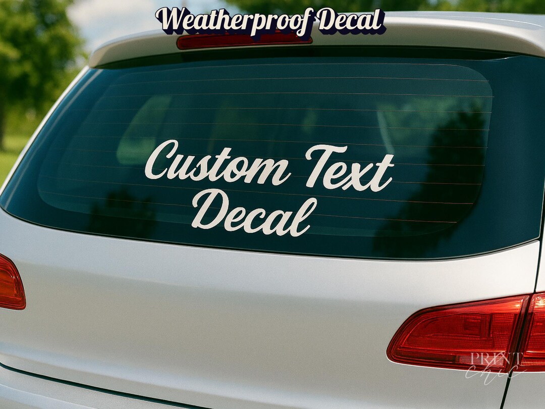 Custom Text Car Decal — Personalized Vinyl Sticker for Car Windows ...