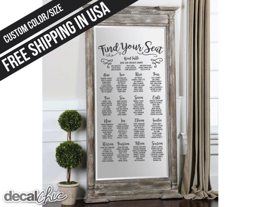Etsy Mirror Seating Chart