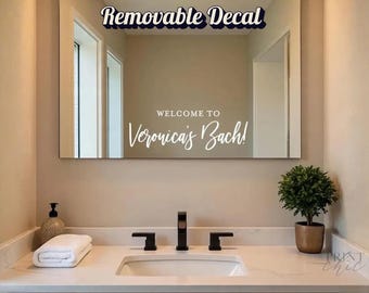 Personalized Bachelorette Mirror Decal: Custom Vinyl Name Sticker