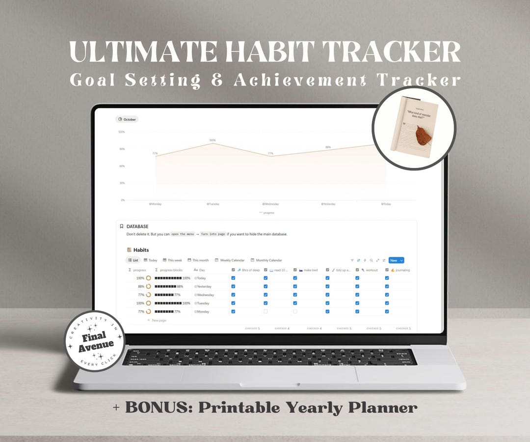 Habit Tracker Notion Template Daily Routine Planner Life Dashboard ...