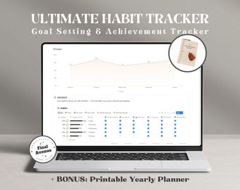 Habit Tracker Notion Template Daily Routine Planner Life Dashboard Productivity System Goal Setting Mood Wellness Journal