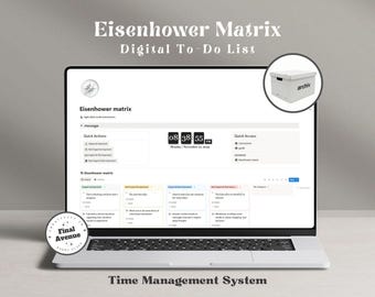 Szablon macierzy Eisenhowera, Panel produktywności, Planer priorytetów, System zarządzania czasem, Menedżer zadań, Cyfrowa lista zadań