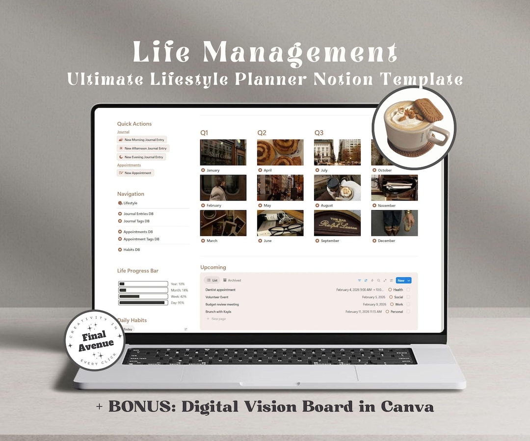 Ultimate Lifestyle Planner Notion Template All in One Notion Planner ...