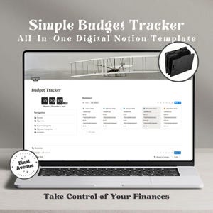 Notion Budget Tracker Persönlicher Haushaltsplaner Einkommens-Ausgaben-Tracker Monatliches Nettovermögen Einsparungen Dashboard Digitaler Planer