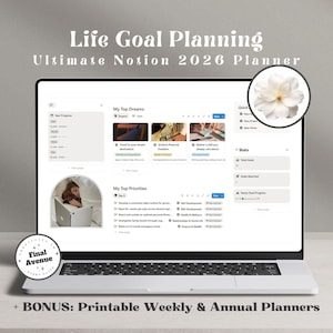 Lebensziel Masterplaner Notion Template 12 Wochen Jahr Transformation System Jährliches Vision Board Ziel Tracker Journal Road Map