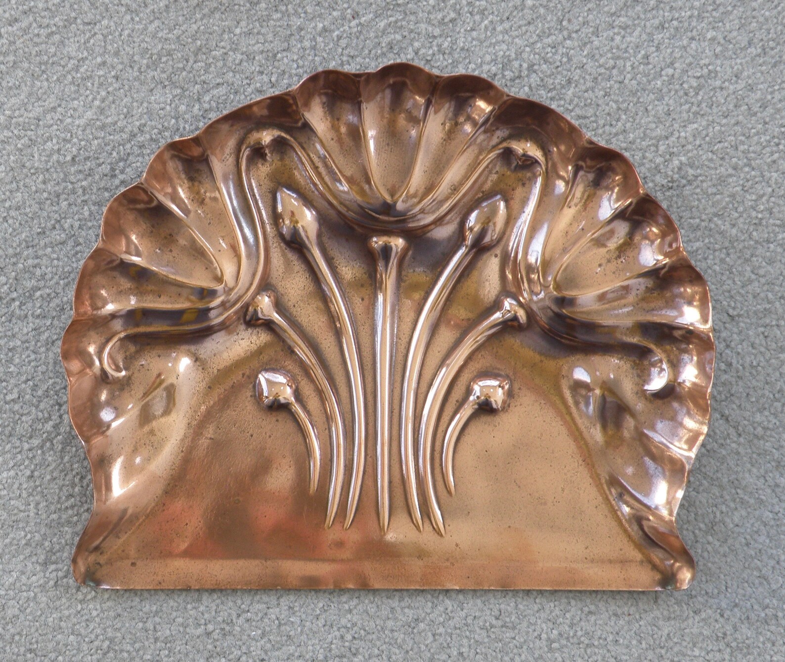 BRASS CRUMB TRAY Art Nouveau Copper Dustpan Classic Swirled Etsy