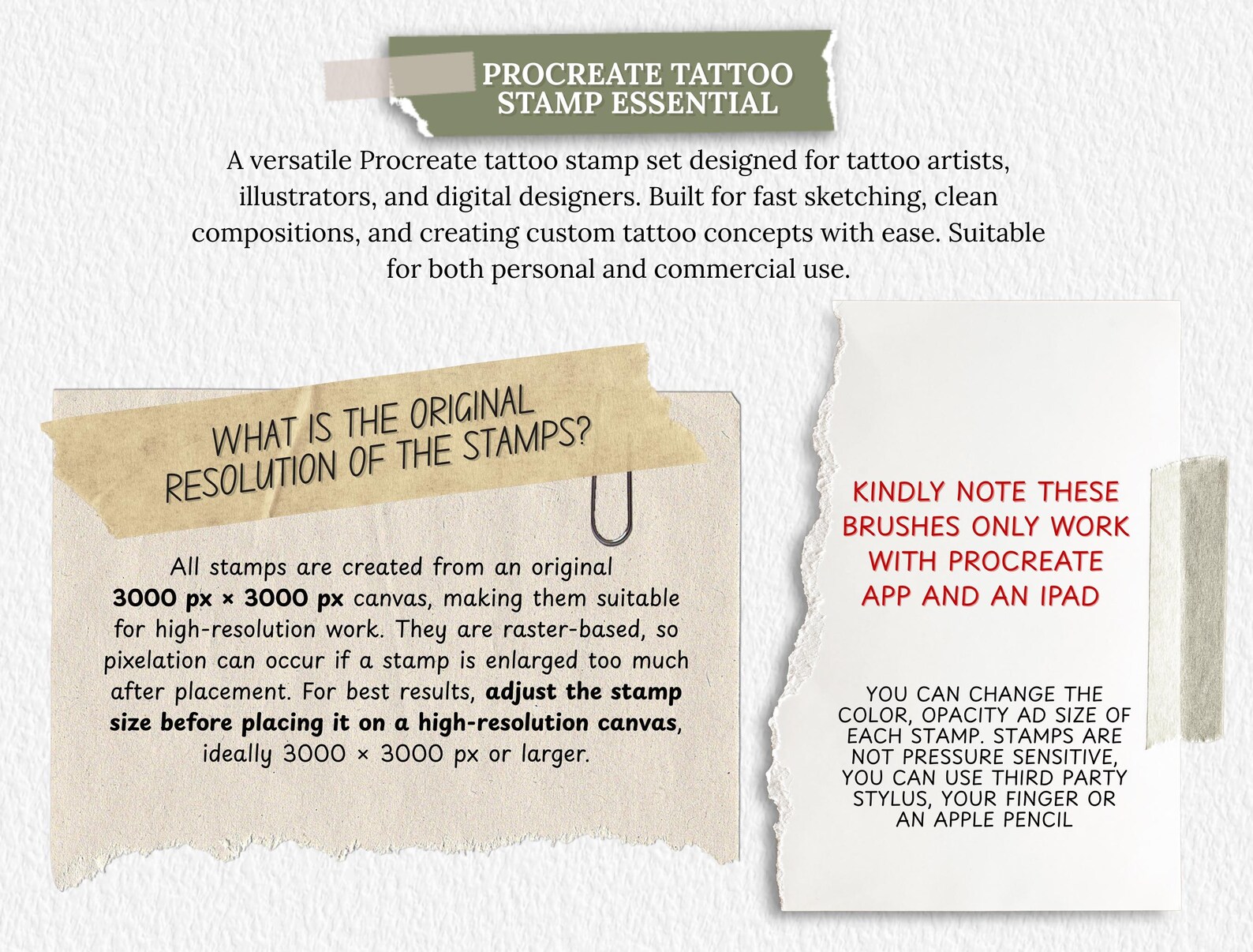 Witchy Gothic Tattoo Design Procreate Stamp Bundle Brush Stamp ...