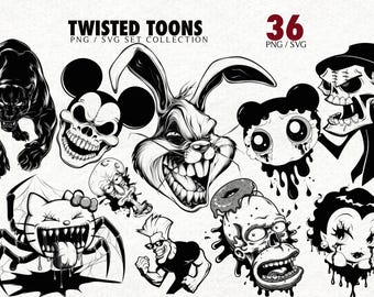 Cartoon Horror Svg Png Halloween bundel Svg stripfiguur Png bundel Spooky Svg eng Svg Halloween Svg digitale Download commercieel gebruik