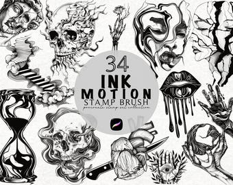Abstrakt Procreate tatueringsstämpelpaket penselstämplar Procreate tatueringsschablondesign tatueringsdesign Procreate borstar Procreate tatuering