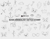 Minimalist Tattoo Procreate Stamp Bundle Brush Stamps Procreate Tattoo Stencil Design Tattoo Design Procreate Brushes Commercial Use